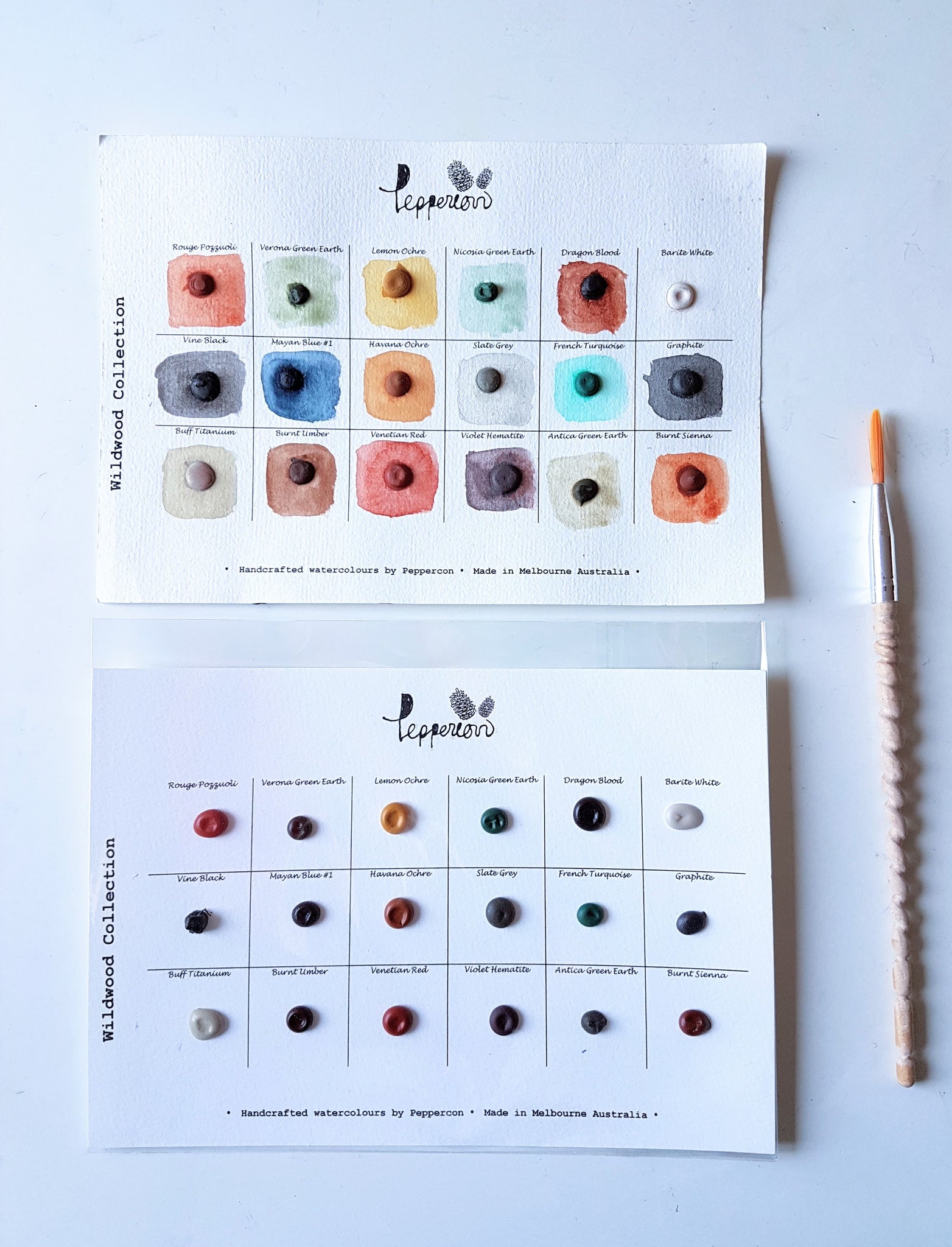 Handmade Watercolor Paint Sample Dot Cards - Wildwood Collection